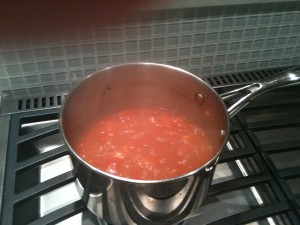 Enchilada sauce cooking