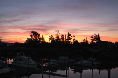 Sunrise from my deck in Ladner BC August 31, 2013